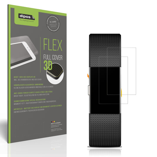Matte Displayschutzfolie von dipos passend für Fitbit Charge 2, 100% Displayabdeckung und blasenfreie Montage