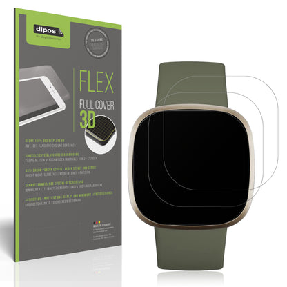 Matte Displayschutzfolie von dipos passend für Fitbit Versa 3, 100% Displayabdeckung und blasenfreie Montage