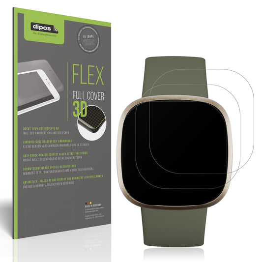 Matte Displayschutzfolie von dipos passend für Fitbit Versa 3, 100% Displayabdeckung und blasenfreie Montage