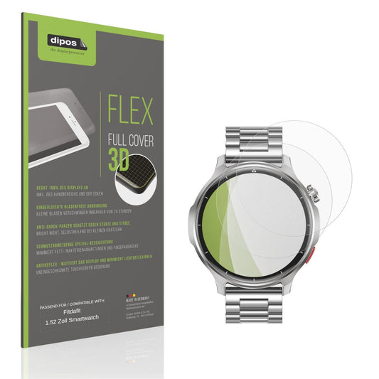 Matte Displayschutzfolie von dipos passend für Fitdafit 1.52 Zoll Smartwatch, 100% Displayabdeckung und blasenfreie Montage