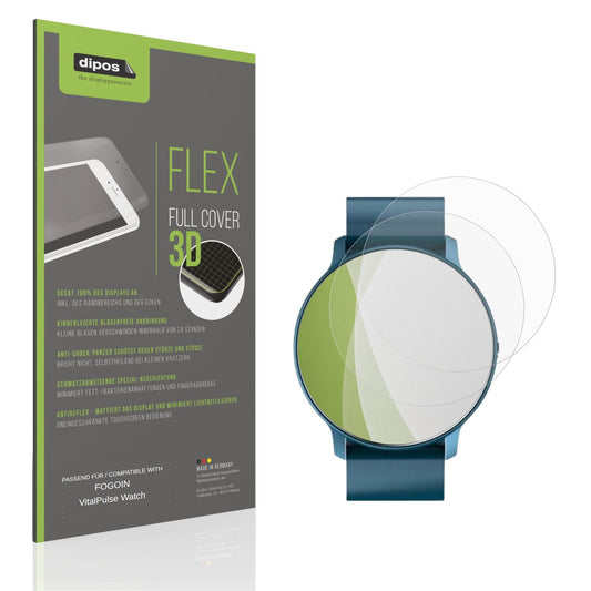 Matte Displayschutzfolie von dipos passend für FOGOIN VitalPulse Watch, 100% Displayabdeckung und blasenfreie Montage