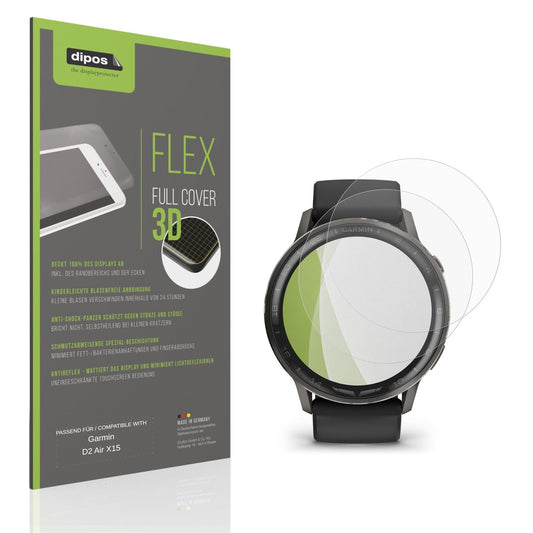 Matte Displayschutzfolie von dipos passend für Garmin D2 Air X15, 100% Displayabdeckung und blasenfreie Montage
