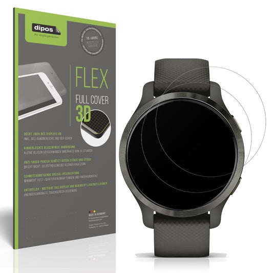 Matte Displayschutzfolie von dipos passend für Garmin Venu 2s, 100% Displayabdeckung und blasenfreie Montage