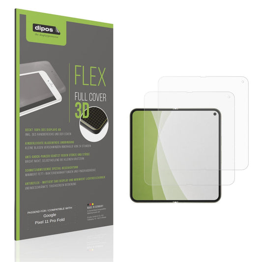 Matte Displayschutzfolie von dipos passend für Google Pixel 11 Pro Fold Innenseite, 100% Displayabdeckung und blasenfreie Montage