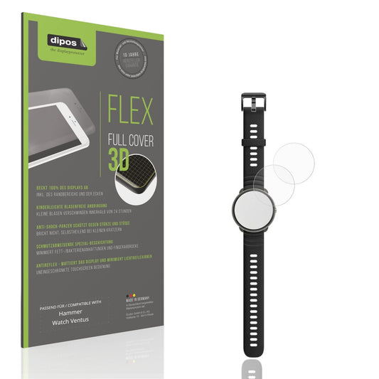 Matte Displayschutzfolie von dipos passend für Hammer Watch Ventus, 100% Displayabdeckung und blasenfreie Montage