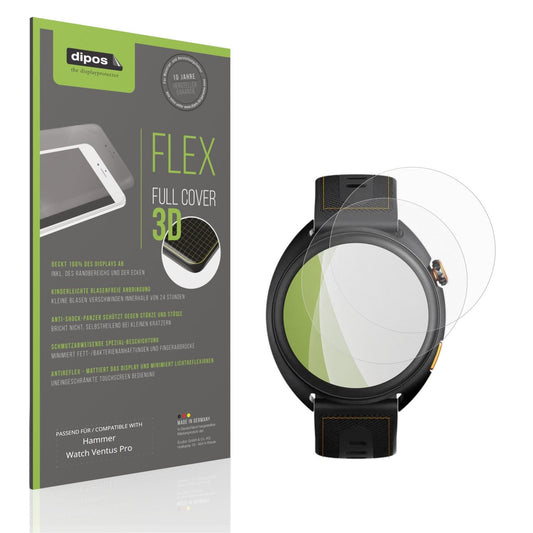 Matte Displayschutzfolie von dipos passend für Hammer Watch Ventus Pro, 100% Displayabdeckung und blasenfreie Montage