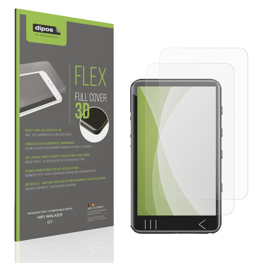 Matte Displayschutzfolie von dipos passend für HIFI WALKER G7, 100% Displayabdeckung und blasenfreie Montage