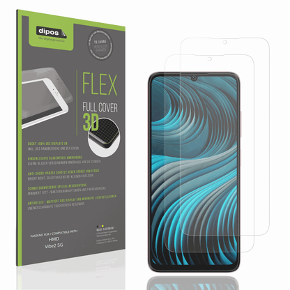 Matte Displayschutzfolie von dipos passend für HMD Vibe2 5G, 100% Displayabdeckung und blasenfreie Montage