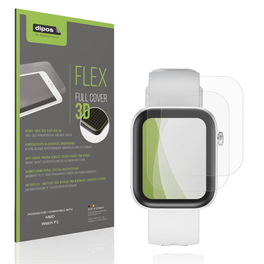 Matte Displayschutzfolie von dipos passend f�r HMD Watch P1, 100% Displayabdeckung und blasenfreie Montage