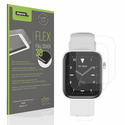 Matte Displayschutzfolie von dipos passend f�r HMD Watch P1, 100% Displayabdeckung und blasenfreie Montage