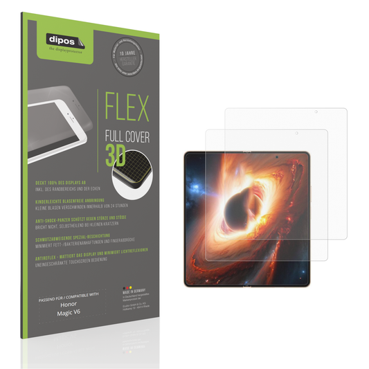 Matte Displayschutzfolie von dipos passend für Honor Magic V6 Innenseite, 100% Displayabdeckung und blasenfreie Montage