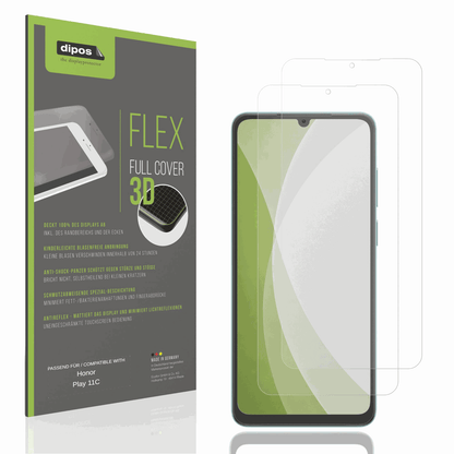 Matte Displayschutzfolie von dipos passend für Honor Play 11C, 100% Displayabdeckung und blasenfreie Montage