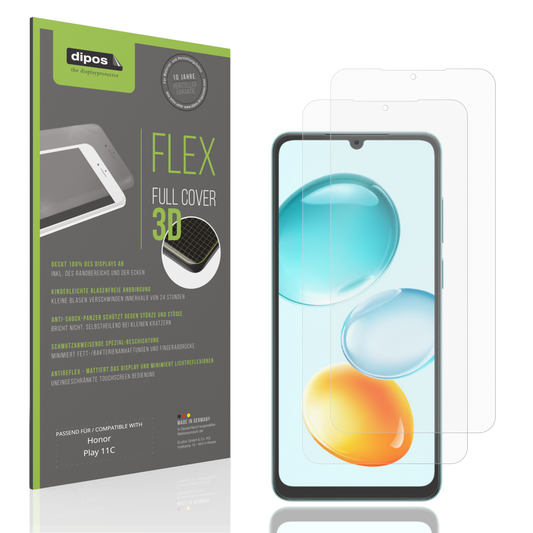 Matte Displayschutzfolie von dipos passend für Honor Play 11C, 100% Displayabdeckung und blasenfreie Montage