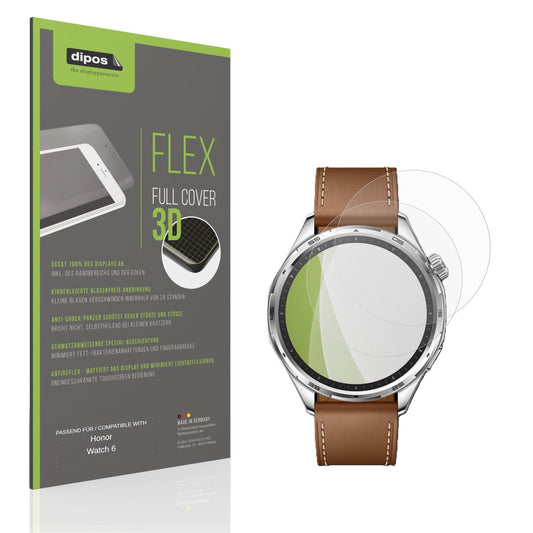 Matte Displayschutzfolie von dipos passend für Honor Watch 6, 100% Displayabdeckung und blasenfreie Montage