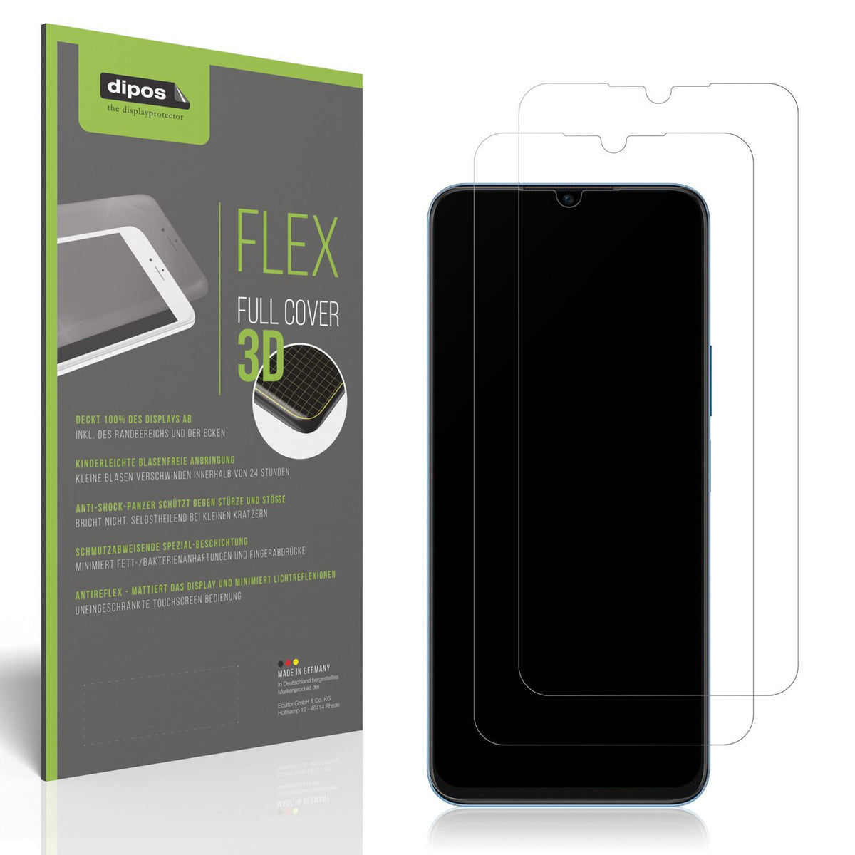Matte Displayschutzfolie von dipos passend für Honor X8 5G, 100% Displayabdeckung und blasenfreie Montage