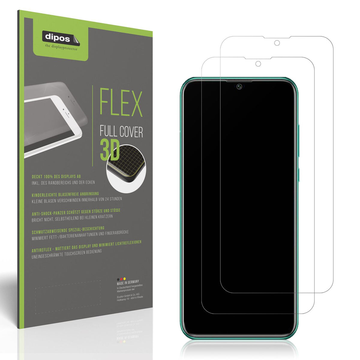Matte Displayschutzfolie von dipos passend für Huawei Enjoy 50 Pro, 100% Displayabdeckung und blasenfreie Montage