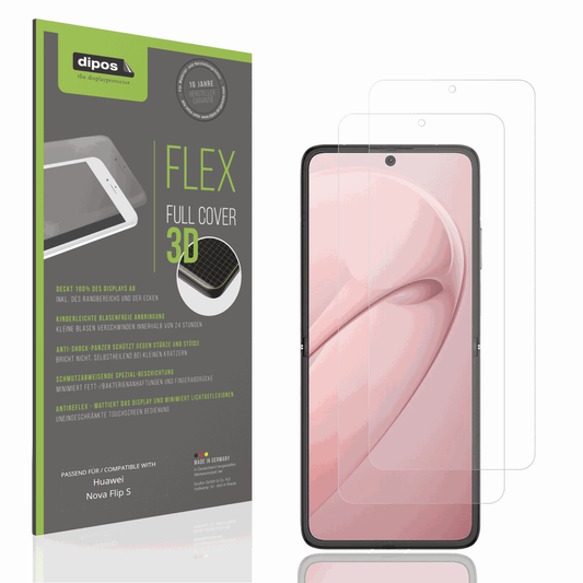 Matte Displayschutzfolie von dipos passend f�r Huawei Nova Flip S Innenseite, 100% Displayabdeckung und blasenfreie Montage