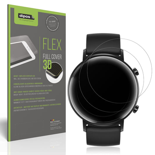 Matte Displayschutzfolie von dipos passend für Huawei Watch GT2 42mm, 100% Displayabdeckung und blasenfreie Montage