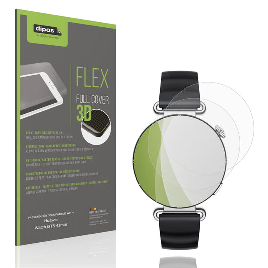 Matte Displayschutzfolie von dipos passend für Huawei Watch GT6 41mm, 100% Displayabdeckung und blasenfreie Montage