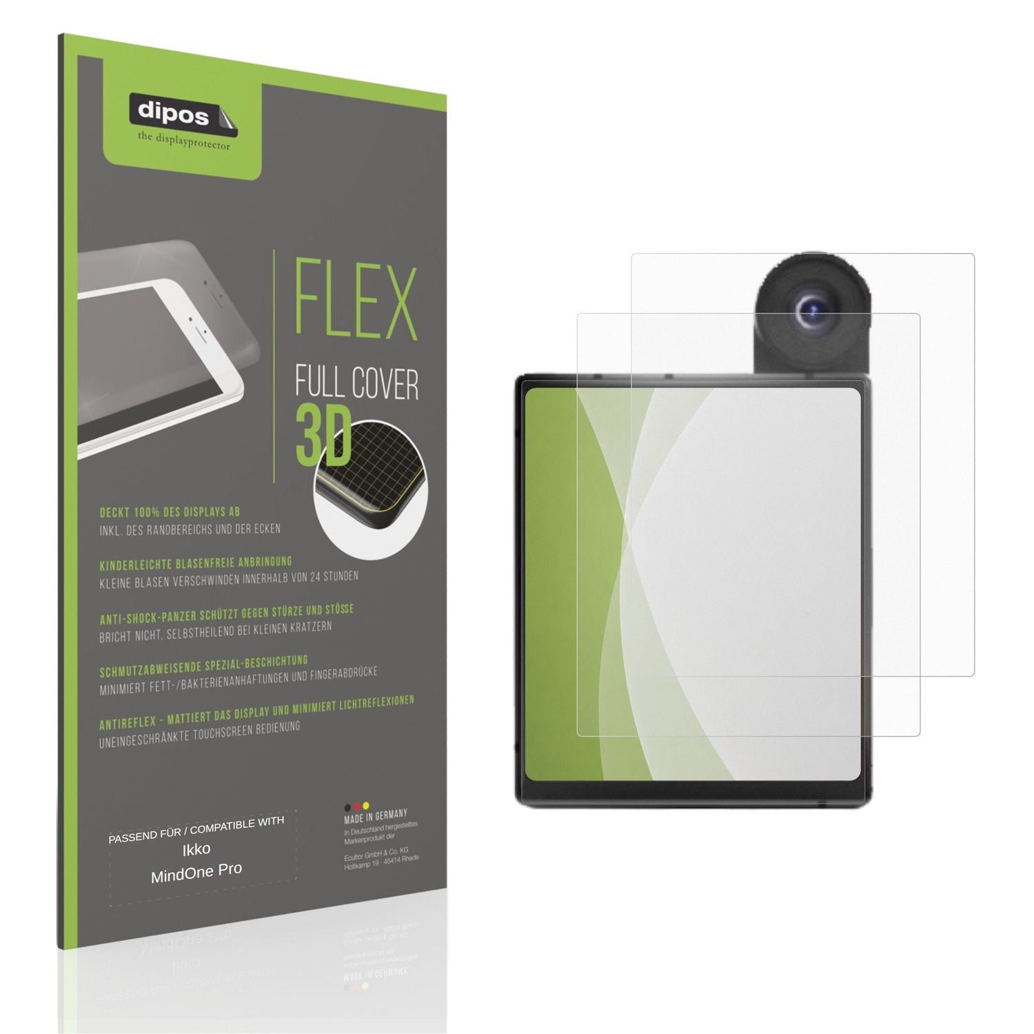 Matte Displayschutzfolie von dipos passend für Ikko MindOne Pro, 100% Displayabdeckung und blasenfreie Montage