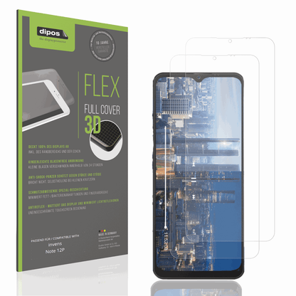 Matte Displayschutzfolie von dipos passend für invens Note 12P, 100% Displayabdeckung und blasenfreie Montage