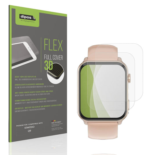 Matte Displayschutzfolie von dipos passend für IOWODO Q9, 100% Displayabdeckung und blasenfreie Montage