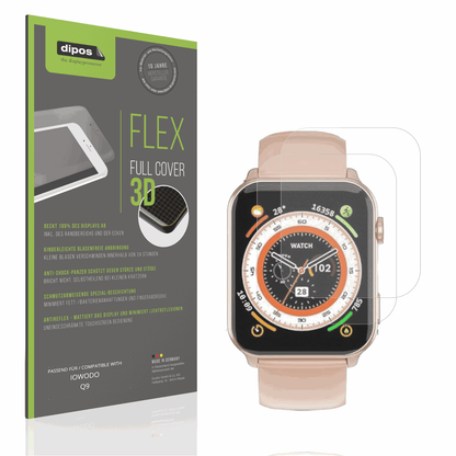 Matte Displayschutzfolie von dipos passend für IOWODO Q9, 100% Displayabdeckung und blasenfreie Montage