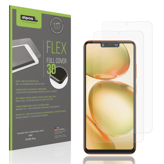 Matte Displayschutzfolie von dipos passend für Itel A100 Pro, 100% Displayabdeckung und blasenfreie Montage