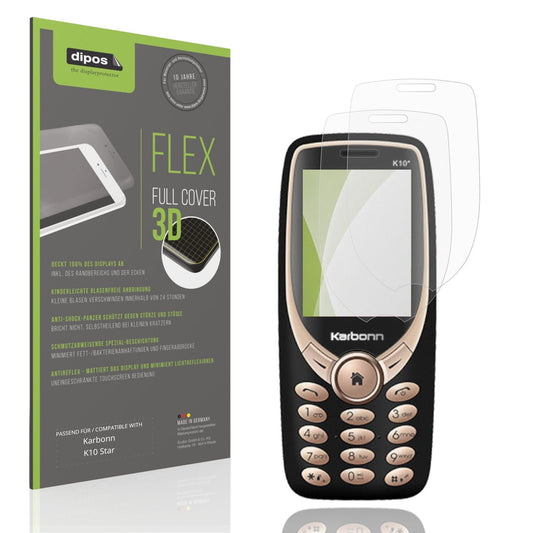 Matte Displayschutzfolie von dipos passend für Karbonn K10 Star, 100% Displayabdeckung und blasenfreie Montage