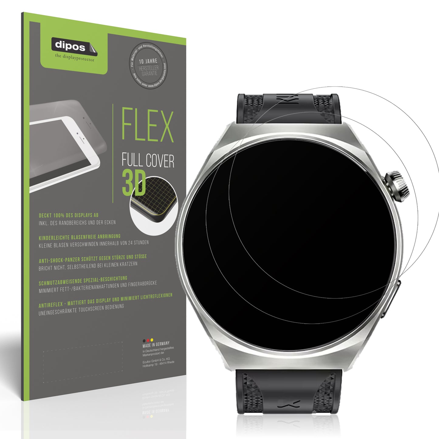 Matte Displayschutzfolie von dipos passend für Kumi GW6 1.43 Zoll, 100% Displayabdeckung und blasenfreie Montage