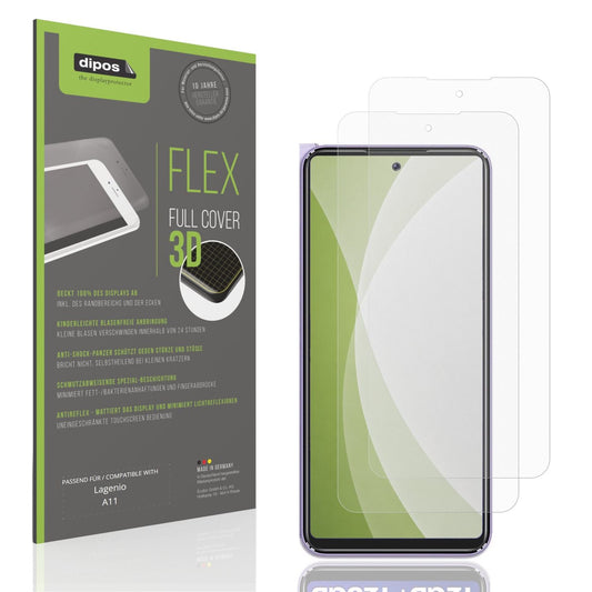 Matte Displayschutzfolie von dipos passend für Lagenio A11, 100% Displayabdeckung und blasenfreie Montage