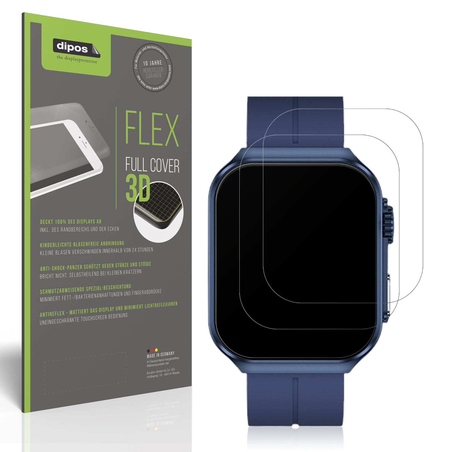 Matte Displayschutzfolie von dipos passend für Marsyu 1.56 Zoll, 100% Displayabdeckung und blasenfreie Montage