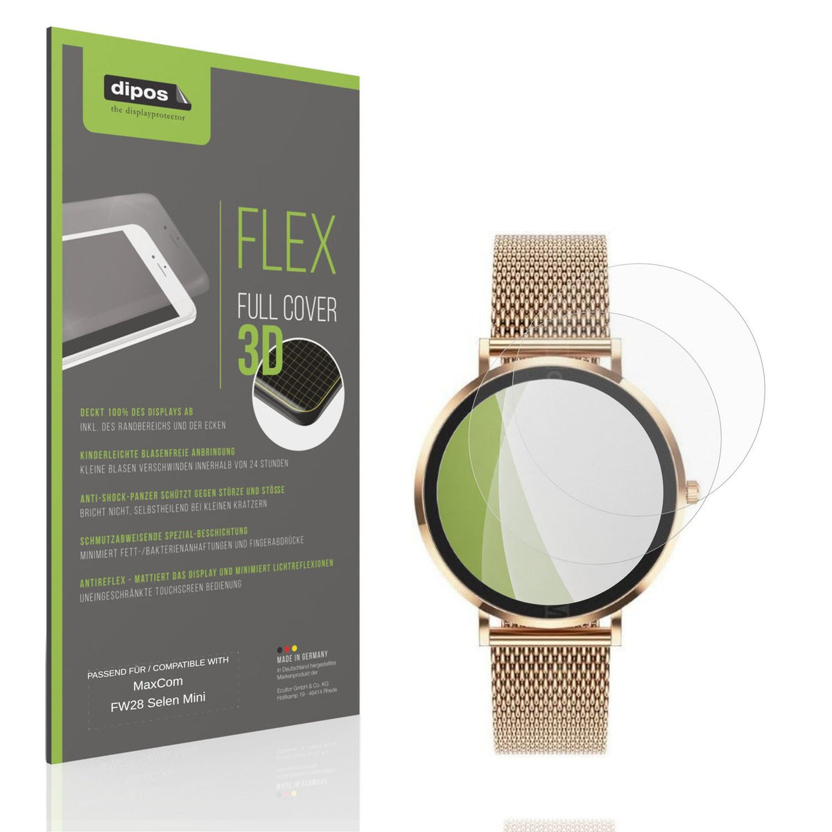 Matte Displayschutzfolie von dipos passend für MaxCom FW28 Selen Mini, 100% Displayabdeckung und blasenfreie Montage