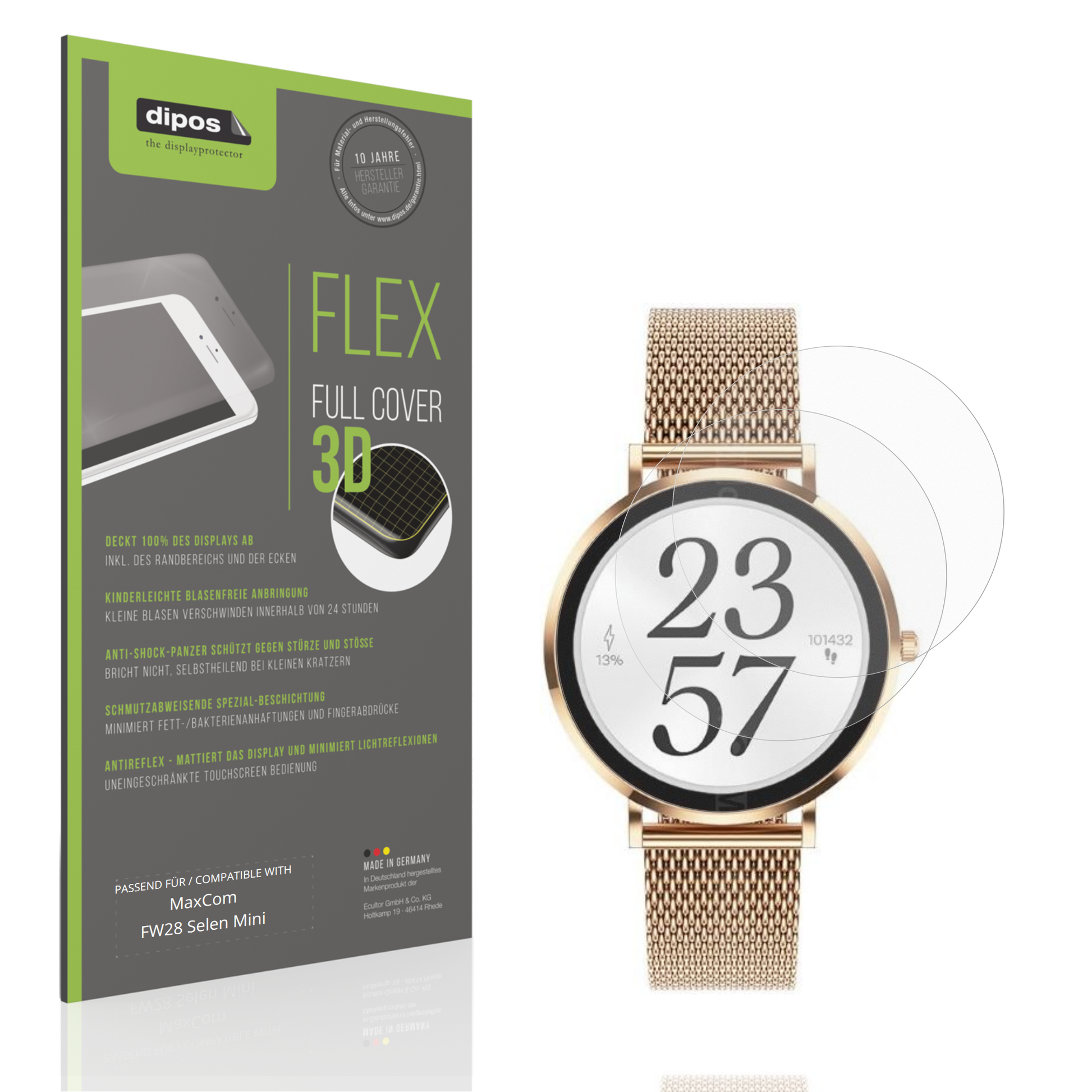 Matte Displayschutzfolie von dipos passend für MaxCom FW28 Selen Mini, 100% Displayabdeckung und blasenfreie Montage