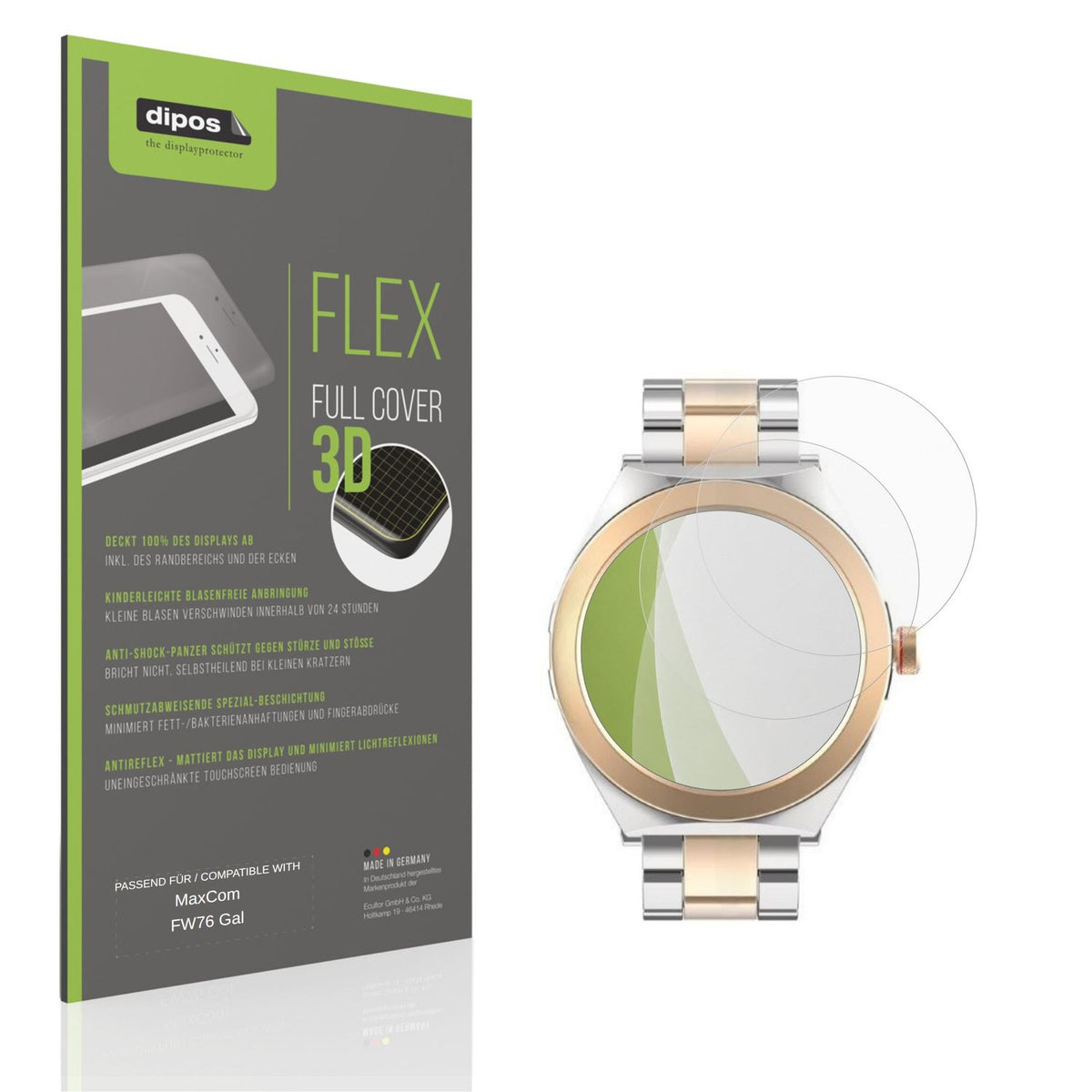 Matte Displayschutzfolie von dipos passend für MaxCom FW76 Gal, 100% Displayabdeckung und blasenfreie Montage
