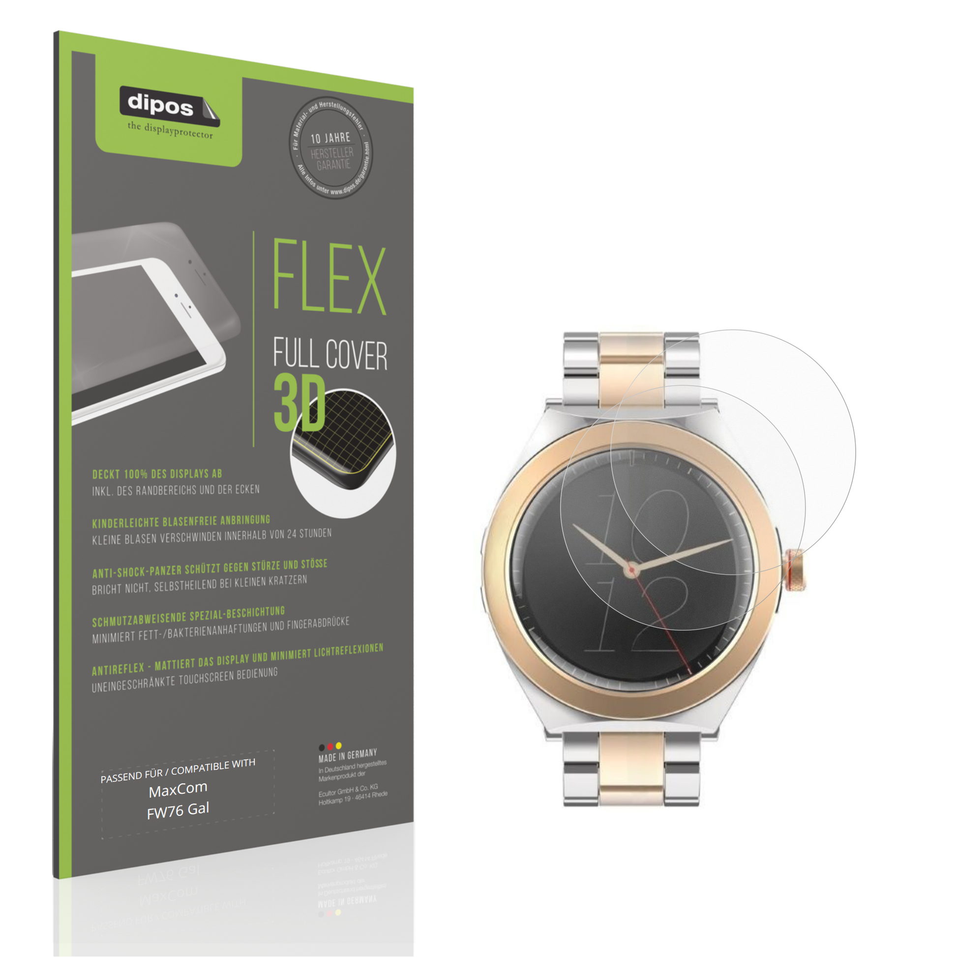 Matte Displayschutzfolie von dipos passend für MaxCom FW76 Gal, 100% Displayabdeckung und blasenfreie Montage