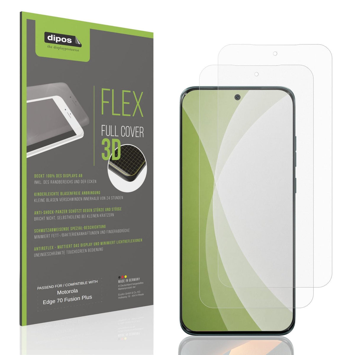 Matte Displayschutzfolie von dipos passend für Motorola Edge 70 Fusion Plus, 100% Displayabdeckung und blasenfreie Montage