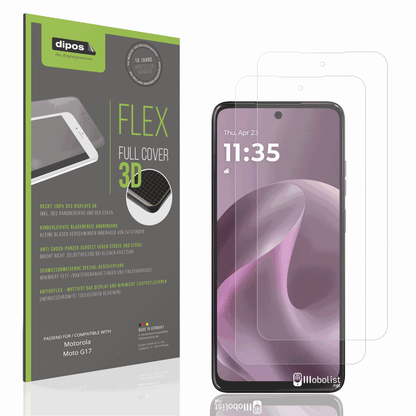 Matte Displayschutzfolie von dipos passend für Motorola Moto G17, 100% Displayabdeckung und blasenfreie Montage