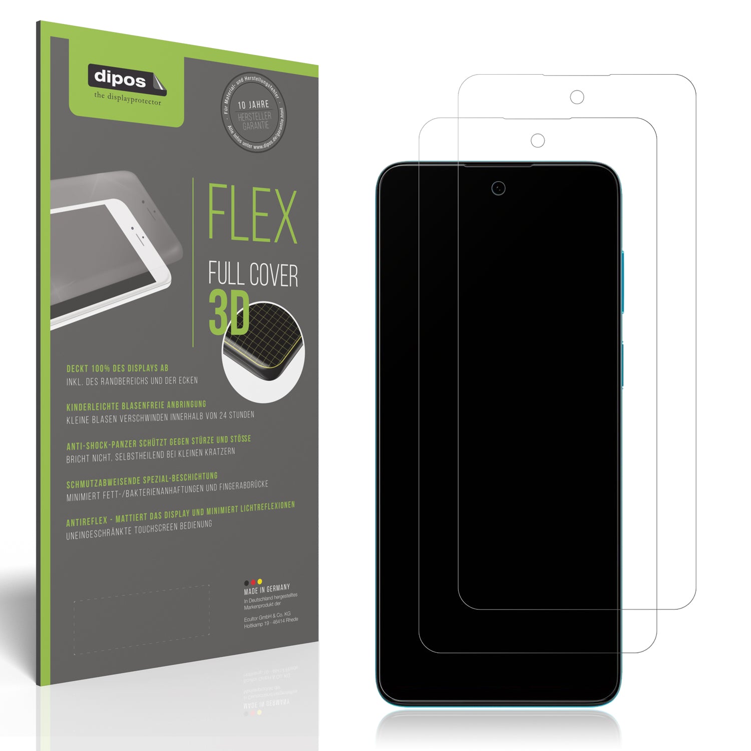Matte Displayschutzfolie von dipos passend für Motorola Moto G22, 100% Displayabdeckung und blasenfreie Montage