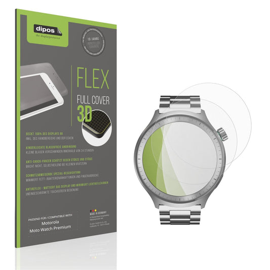 Matte Displayschutzfolie von dipos passend für Motorola Moto Watch Premium, 100% Displayabdeckung und blasenfreie Montage