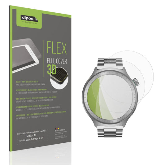 Matte Displayschutzfolie von dipos passend für Motorola Moto Watch Premium, 100% Displayabdeckung und blasenfreie Montage