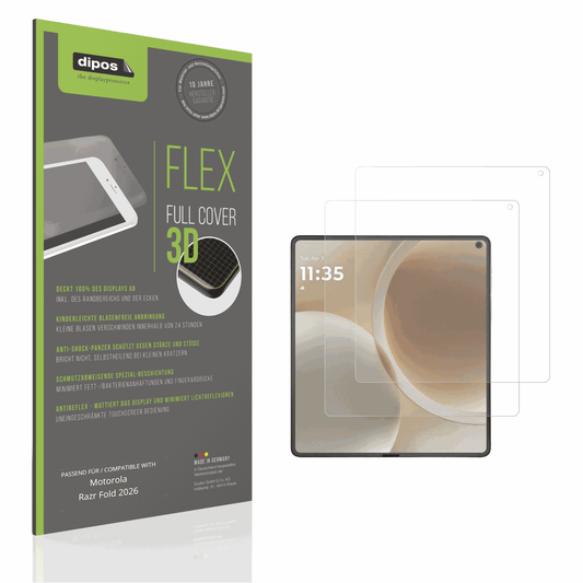 Matte Displayschutzfolie von dipos passend für Motorola Razr Fold 2026 Innenseite, 100% Displayabdeckung und blasenfreie Montage