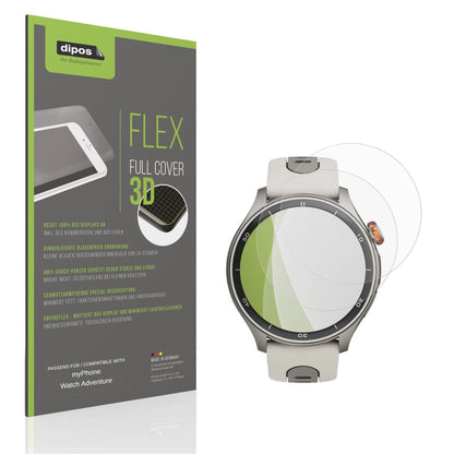 Matte Displayschutzfolie von dipos passend für myPhone Watch Adventure, 100% Displayabdeckung und blasenfreie Montage