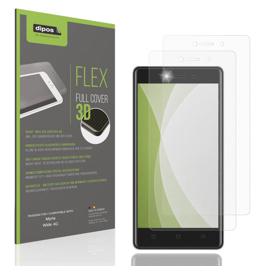 Matte Displayschutzfolie von dipos passend für Myria Wide 4G, 100% Displayabdeckung und blasenfreie Montage