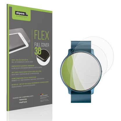Matte Displayschutzfolie von dipos passend für Neksong VitalPulse, 100% Displayabdeckung und blasenfreie Montage