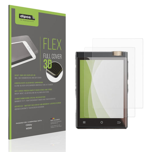 Matte Displayschutzfolie von dipos passend für Oilsky M308, 100% Displayabdeckung und blasenfreie Montage