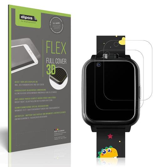Matte Displayschutzfolie von dipos passend für Okyuk Kinder Smartwatch T13001, 100% Displayabdeckung und blasenfreie Montage