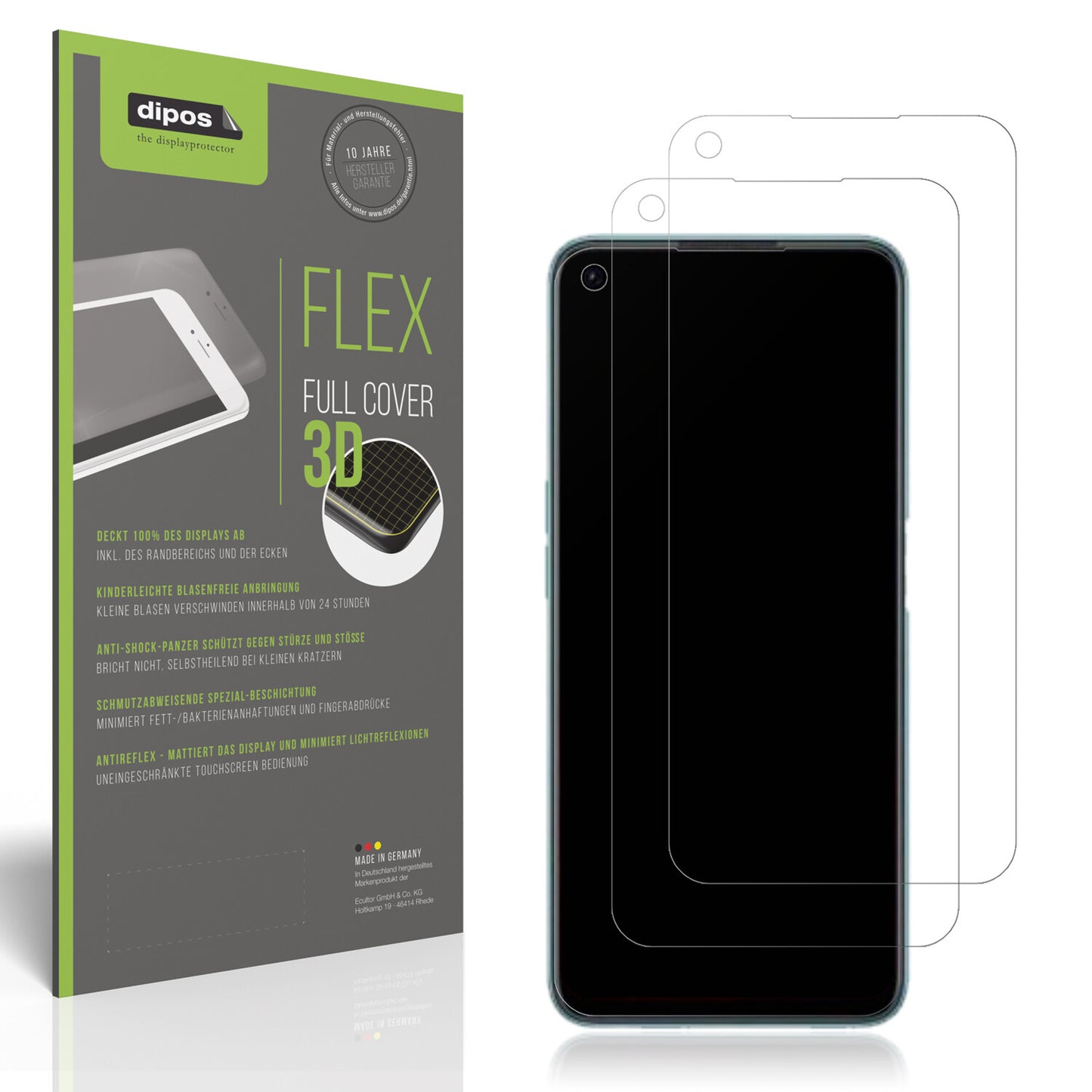 Matte Displayschutzfolie von dipos passend für OPPO A96 Global, 100% Displayabdeckung und blasenfreie Montage