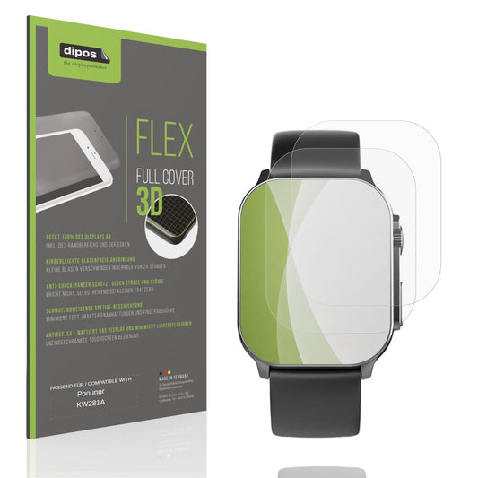 Matte Displayschutzfolie von dipos passend für Poounur KW281A, 100% Displayabdeckung und blasenfreie Montage