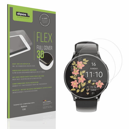 Matte Displayschutzfolie von dipos passend für Raikon S30, 100% Displayabdeckung und blasenfreie Montage